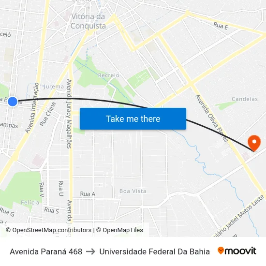 Avenida Paraná 468 to Universidade Federal Da Bahia map