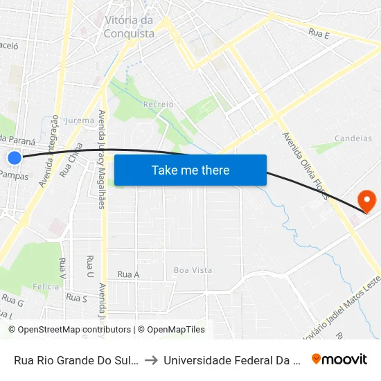Rua Rio Grande Do Sul 362 to Universidade Federal Da Bahia map