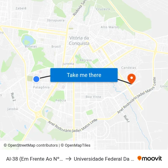 Al-38 (Em Frente Ao Nº 364) to Universidade Federal Da Bahia map