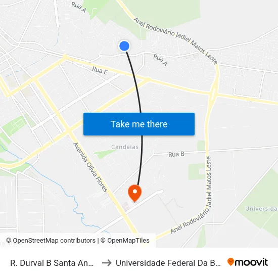 R. Durval B Santa Ana 40 to Universidade Federal Da Bahia map