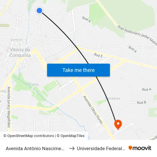 Avenida Antônio Nascimento 237-399 to Universidade Federal Da Bahia map