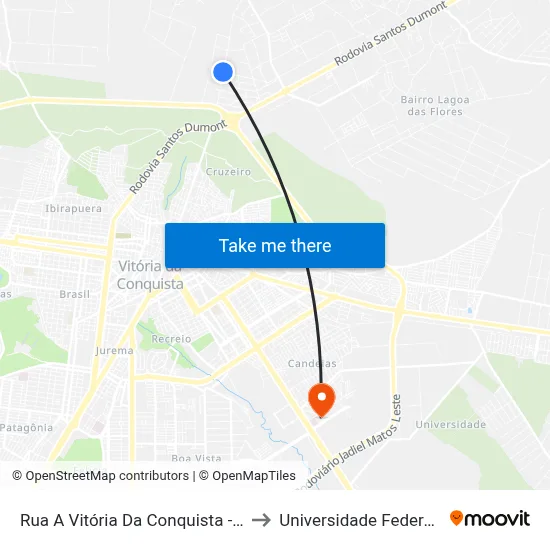 Rua A Vitória Da Conquista - Bahia 45000- to Universidade Federal Da Bahia map