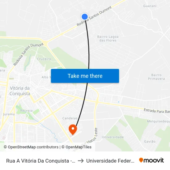 Rua A Vitória Da Conquista - Bahia 45000- to Universidade Federal Da Bahia map