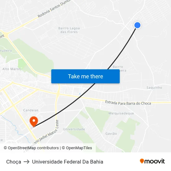 Choça to Universidade Federal Da Bahia map