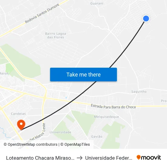 Loteamento Chacara Mirasol 46 Vitória Da to Universidade Federal Da Bahia map
