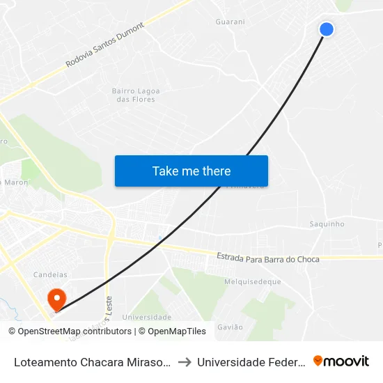 Loteamento Chacara Mirasol 470 Vitória Da to Universidade Federal Da Bahia map