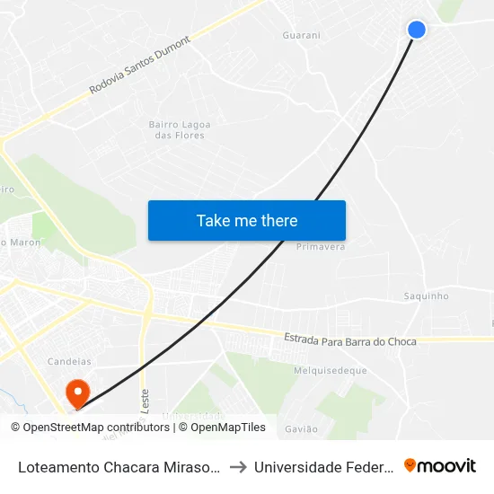 Loteamento Chacara Mirasol 10a Vitória Da to Universidade Federal Da Bahia map