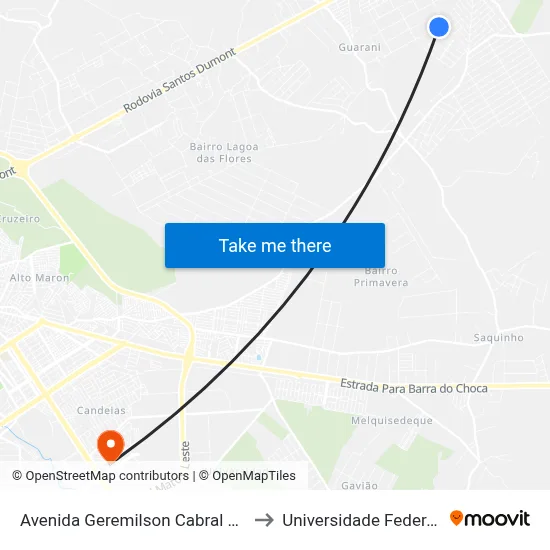 Avenida Geremilson Cabral Vitória Da Conq to Universidade Federal Da Bahia map