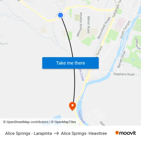 Alice Springs - Larapinta to Alice Springs- Heavitree map