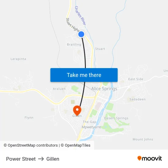 Power Street to Gillen map