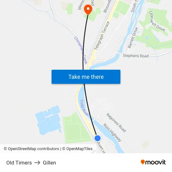 Old Timers to Gillen map