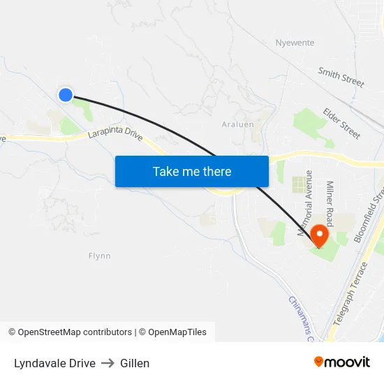 Lyndavale Drive to Gillen map
