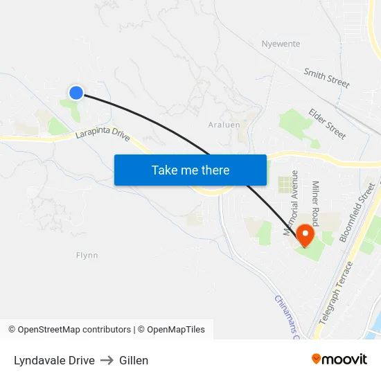Lyndavale Drive to Gillen map