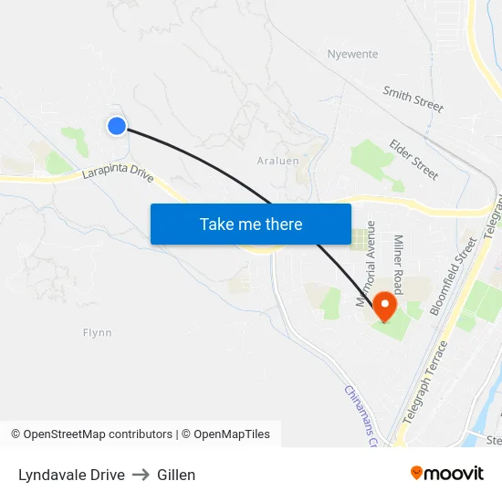 Lyndavale Drive to Gillen map