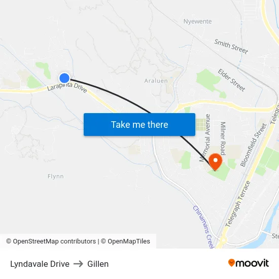 Lyndavale Drive to Gillen map