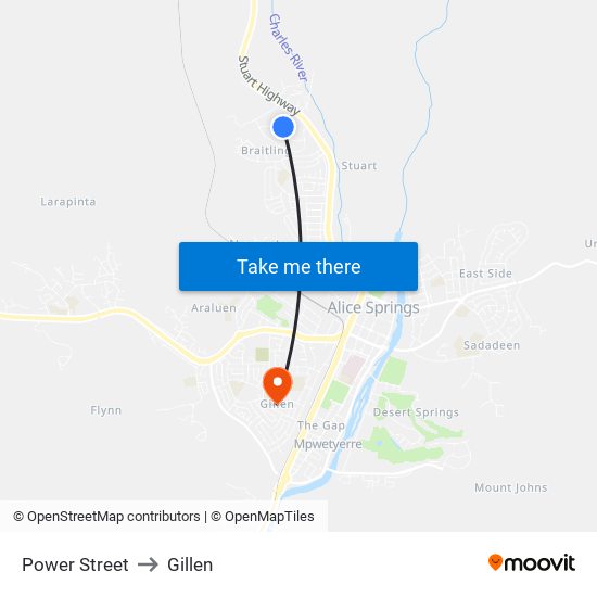 Power Street to Gillen map