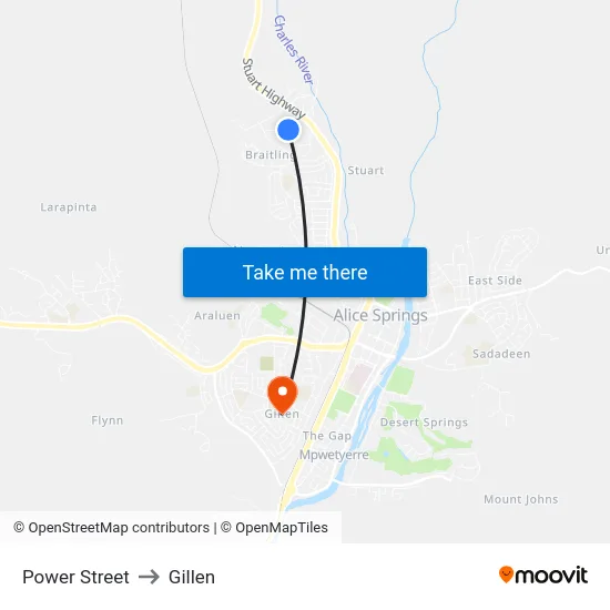 Power Street to Gillen map