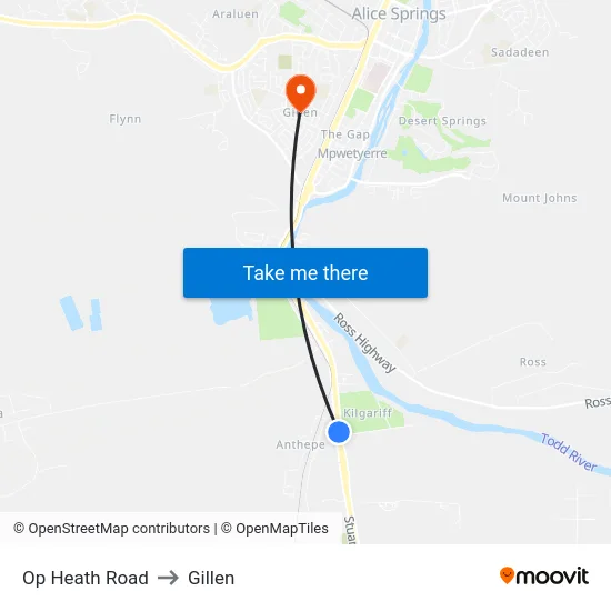 Op Heath Road to Gillen map