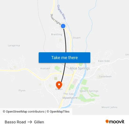 Basso Road to Gillen map