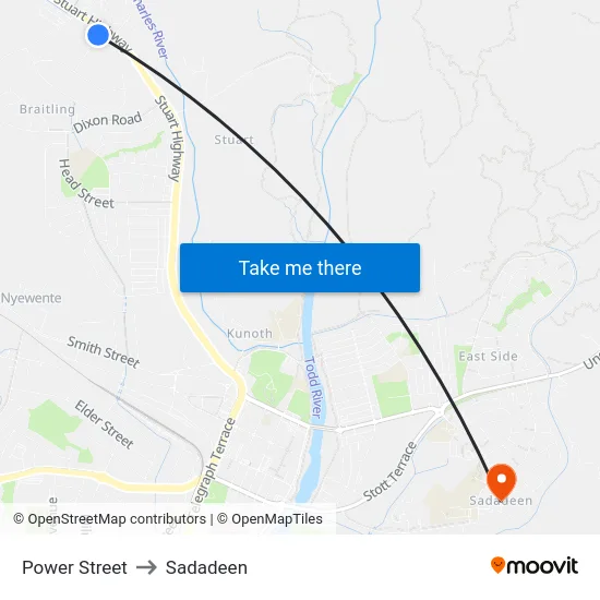Power Street to Sadadeen map