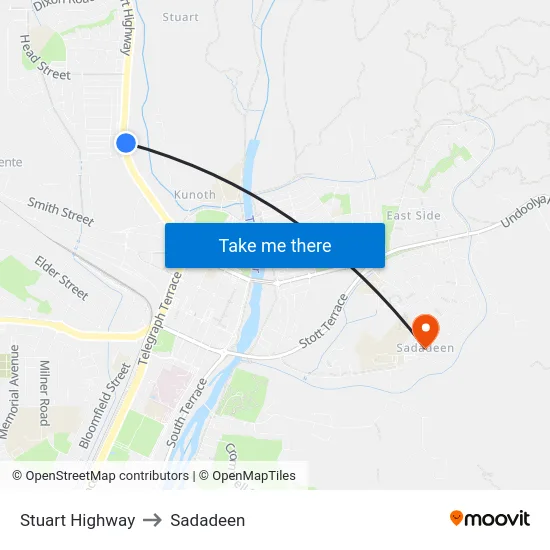 Stuart Highway to Sadadeen map