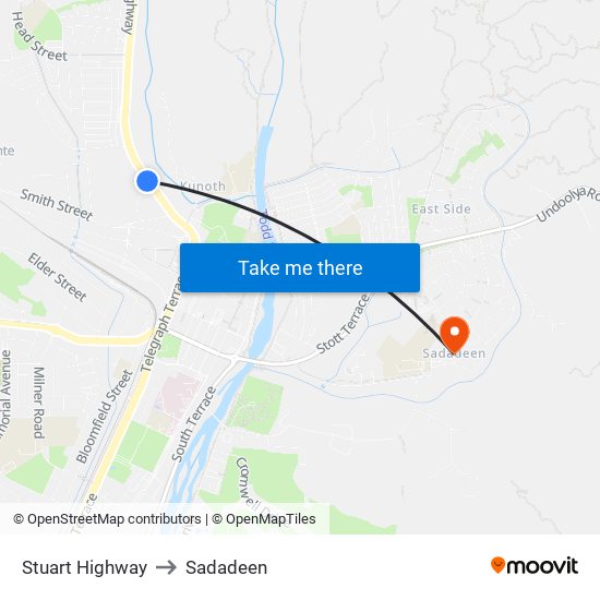 Stuart Highway to Sadadeen map