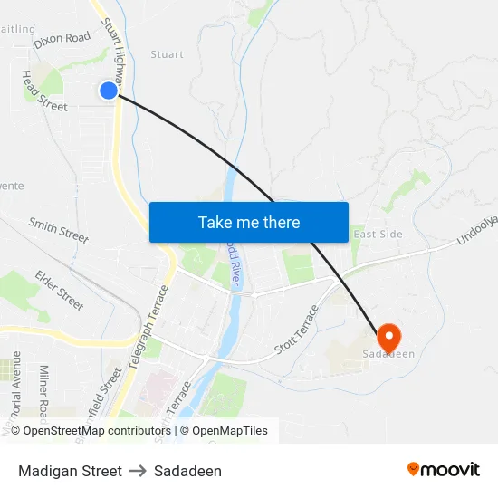 Madigan Street to Sadadeen map