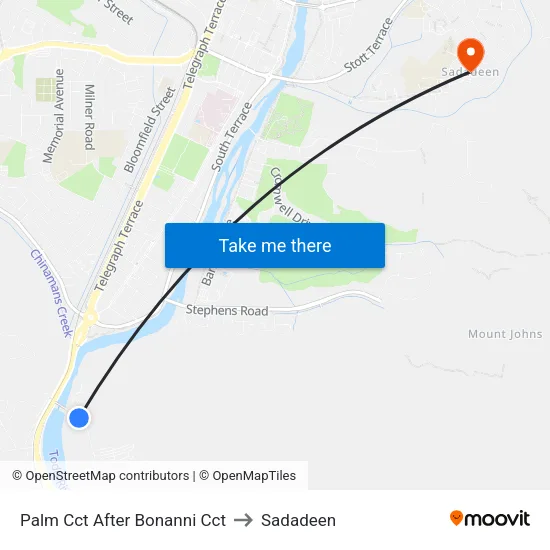 Palm Cct After Bonanni Cct to Sadadeen map