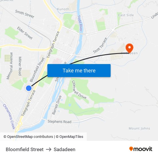 Bloomfield Street to Sadadeen map