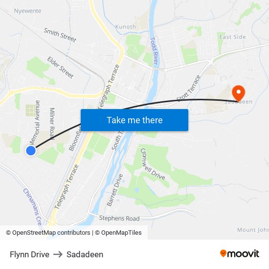 Flynn Drive to Sadadeen map