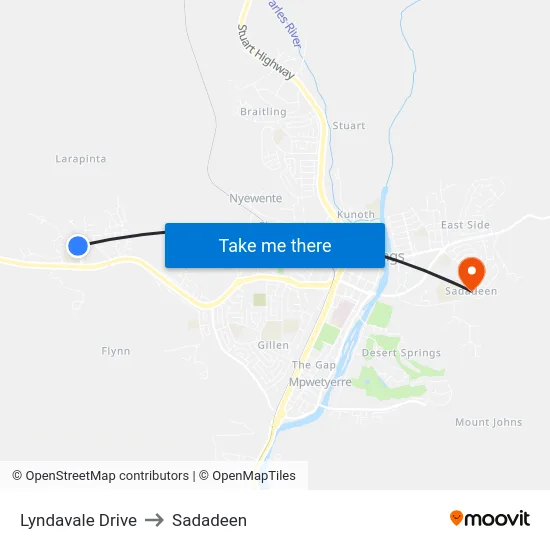 Lyndavale Drive to Sadadeen map