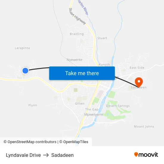 Lyndavale Drive to Sadadeen map