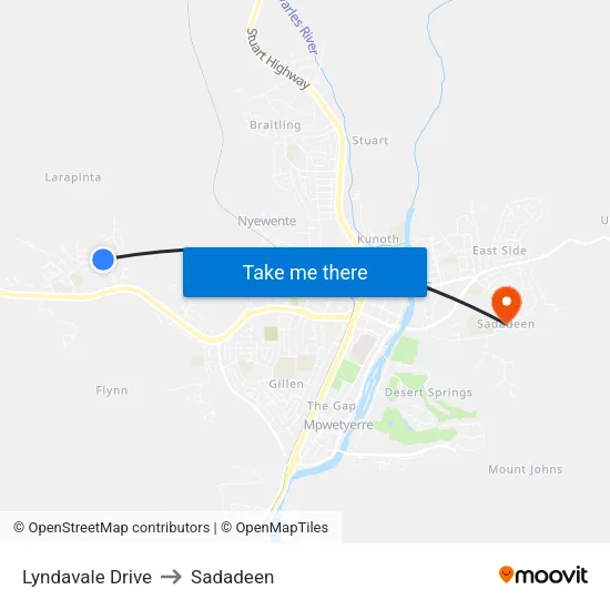 Lyndavale Drive to Sadadeen map