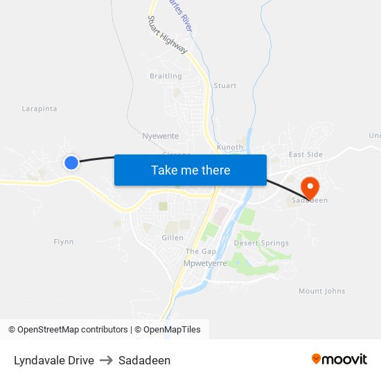Lyndavale Drive to Sadadeen map