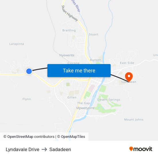 Lyndavale Drive to Sadadeen map