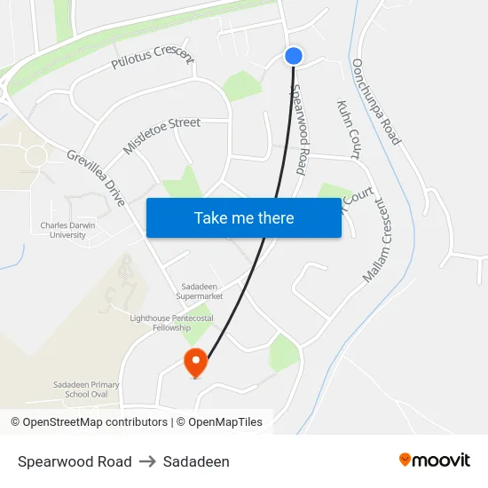 Spearwood Road to Sadadeen map