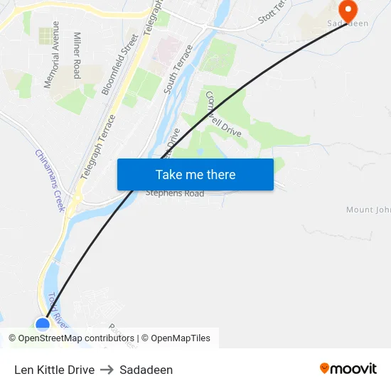 Len Kittle Drive to Sadadeen map