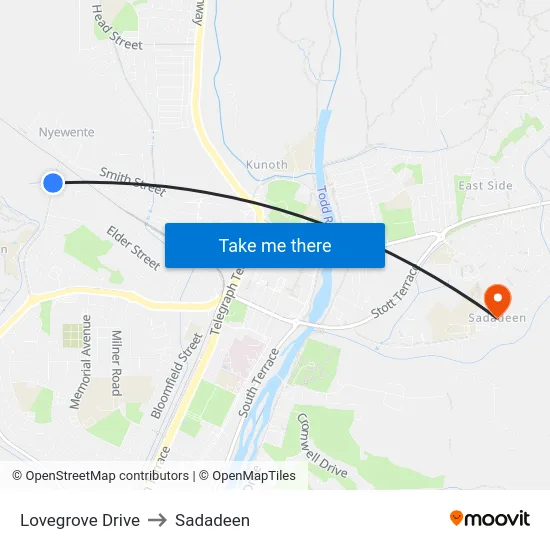 Lovegrove Drive to Sadadeen map