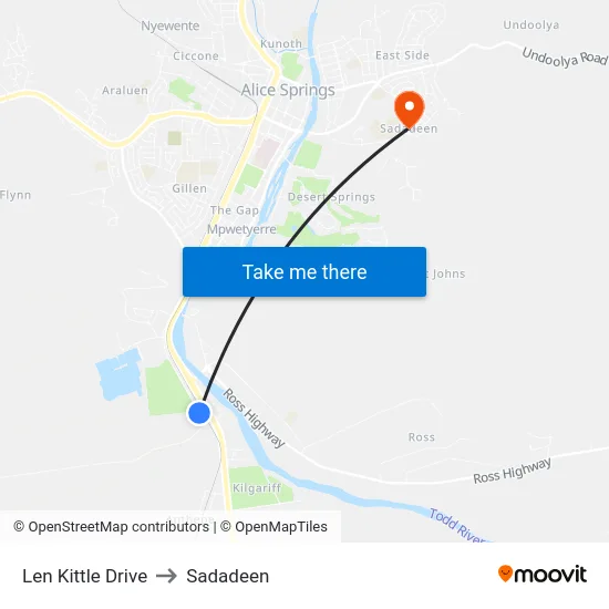 Len Kittle Drive to Sadadeen map