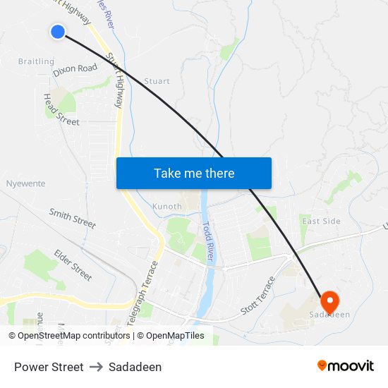 Power Street to Sadadeen map