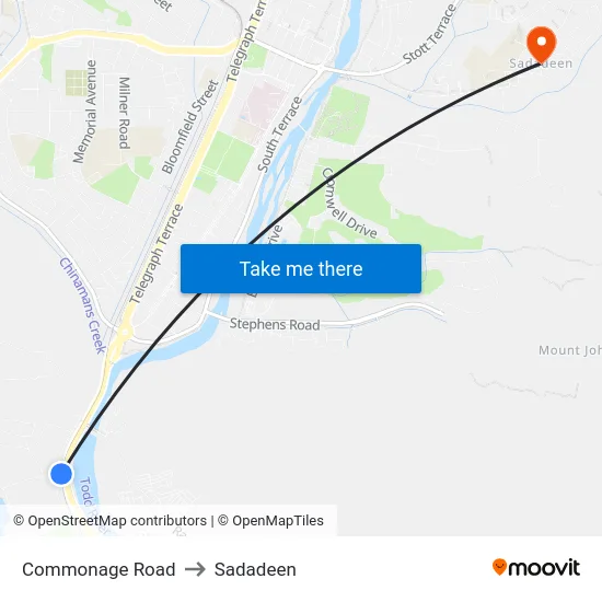 Commonage Road to Sadadeen map