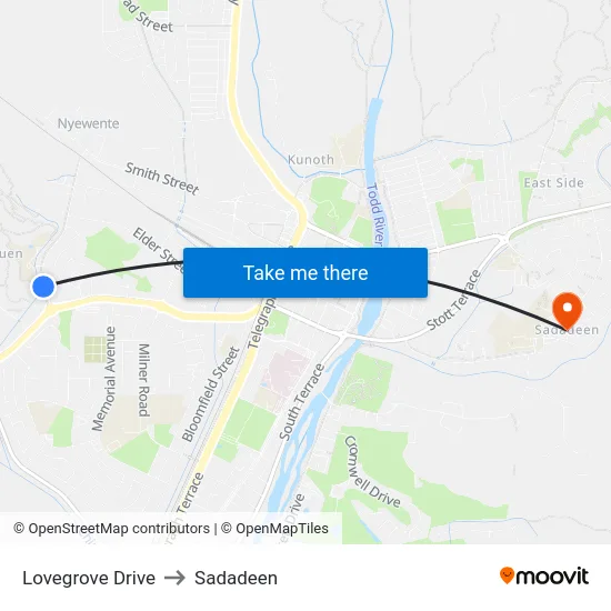 Lovegrove Drive to Sadadeen map