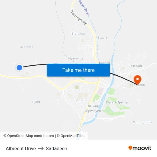 Albrecht Drive to Sadadeen map