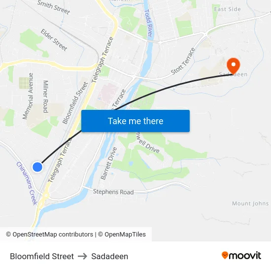 Bloomfield Street to Sadadeen map
