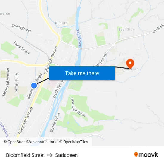 Bloomfield Street to Sadadeen map