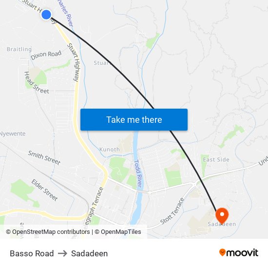 Basso Road to Sadadeen map