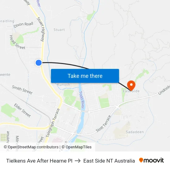 Tielkens Ave After Hearne Pl to East Side NT Australia map