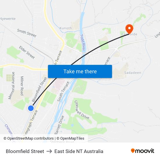 Bloomfield Street to East Side NT Australia map