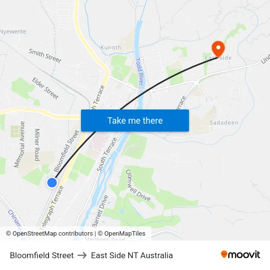 Bloomfield Street to East Side NT Australia map