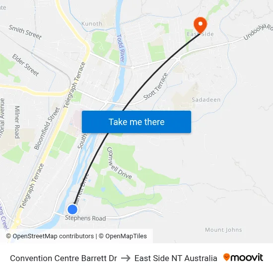 Convention Centre Barrett Dr to East Side NT Australia map